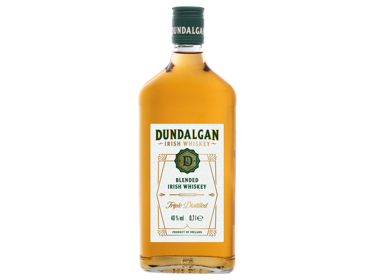 Dundalgan Blended Irish Whiskey Flasche, 40% vol, 0,7l, dreifach destilliert.