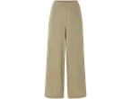 Pantaloni largi bej, cu talie elastică.