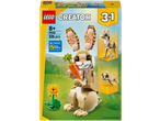 LEGO Creator 3-in-1 set featuring a rabbit, deer, and seal, with 326 pieces for ages 8+.