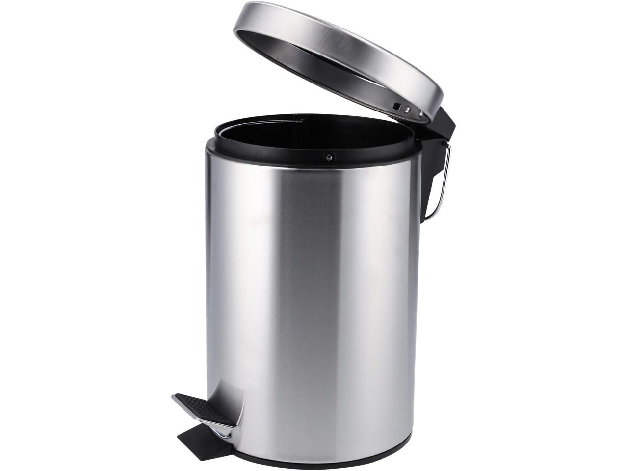 Livarno Pedalhink, coș de gunoi cu pedală din oțel inoxidabil, capac deschis