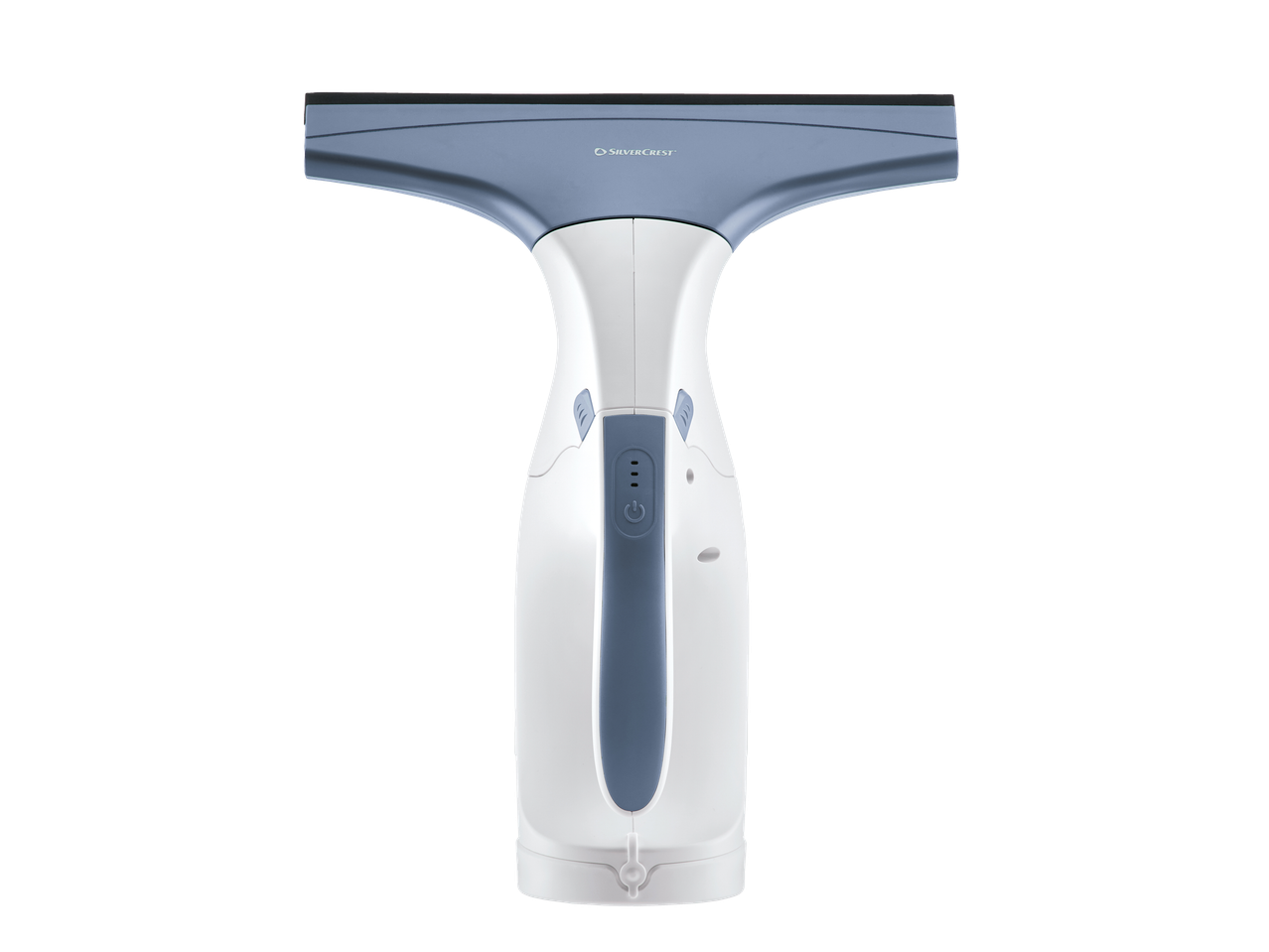 Silvercrest® Akku-Fenstersauger, baltas ir pilkas belaidis langų valytuvas.