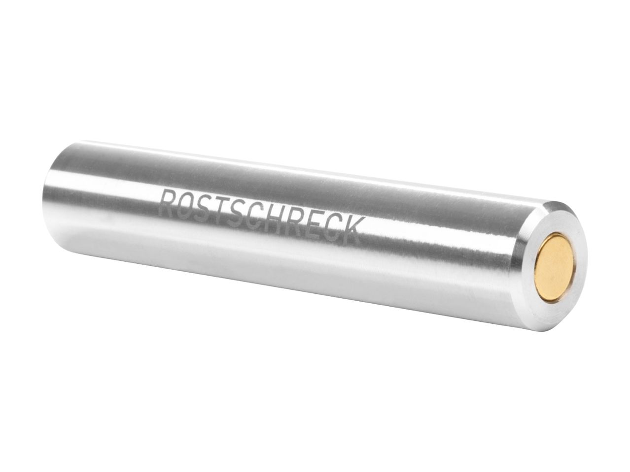 En sølvfarvet, cylindrisk patron af mærket 12 Gauge.