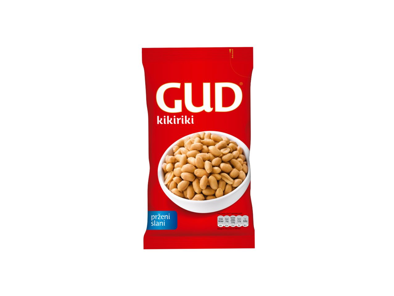 Pakovanje GUD kikirikija sa posudom prženog, slanog kikirikija.