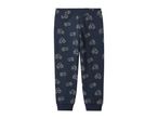 Dark blue children's sweatpants with a white tractor pattern.