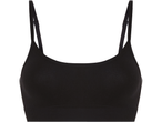 Svart ribbstickad sport-bh.