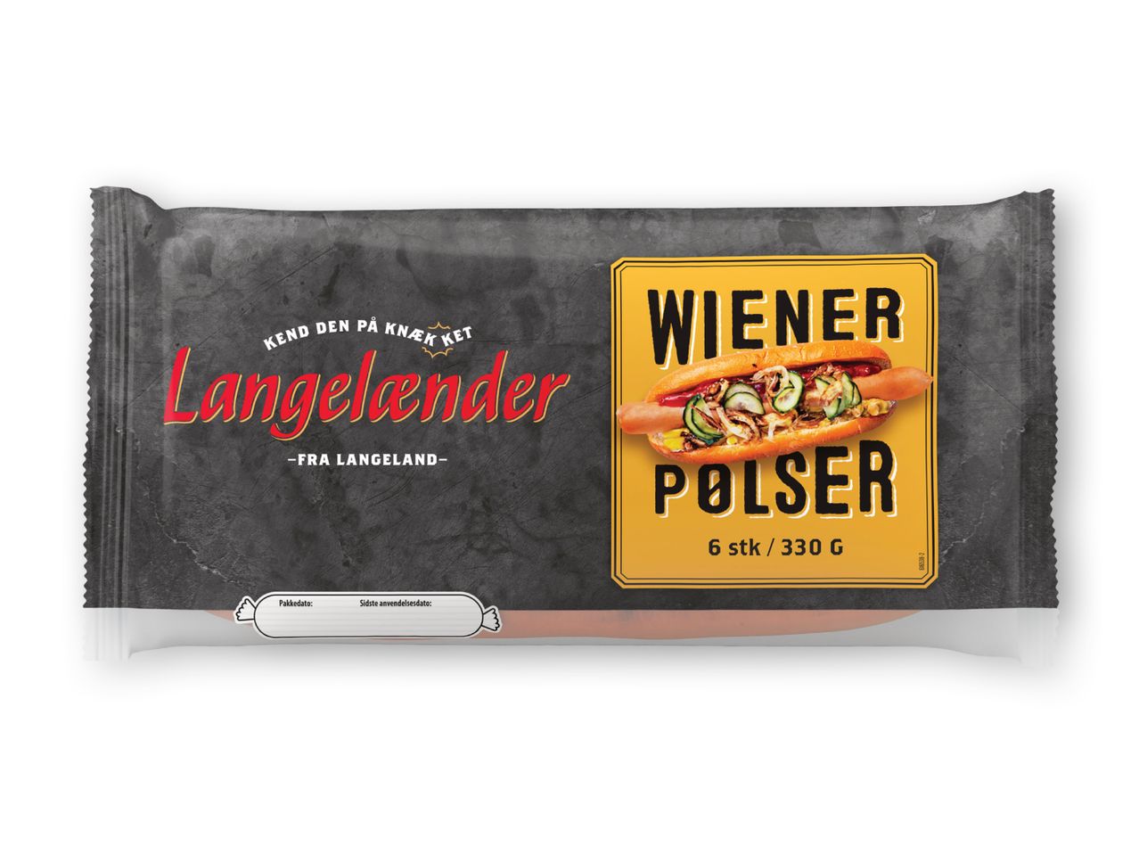 Langeland Wiener Pølser i en pakke.