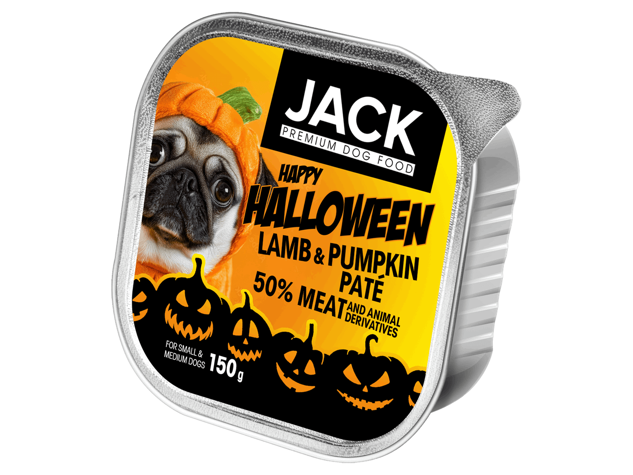 Sütőtökös és bárányhúsos pástétom kutyáknak, halloweeni kiadásban.