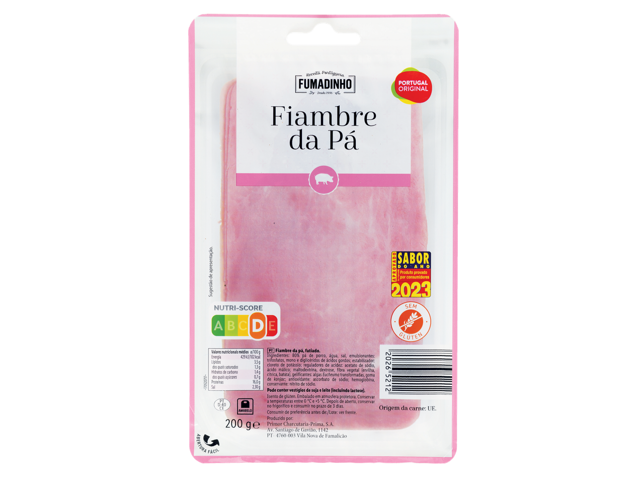 FUMADINHO Fiambre da Pá: presunto de porco.