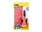 UHU Super Power Precision Liquid super glue in packaging, with text in multiple languages.