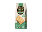 Verpakking met glutenvrije rozemarijn crackers, perfect voor dips of als snack.
