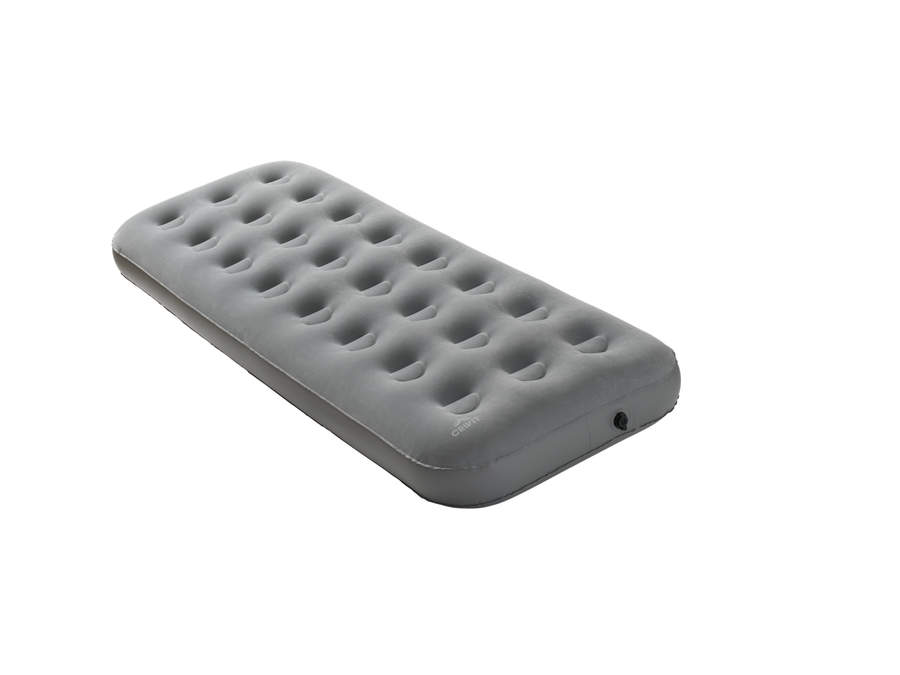 CRIVIT Camping Air Bed, grey, with textured surface and inflation valve