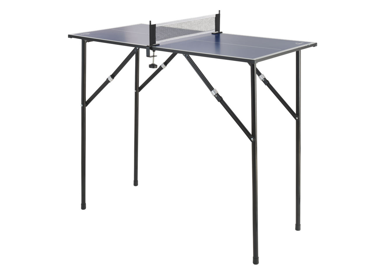 Mesa de pingue-pongue dobrável com rede.