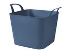 Dark blue flexible storage basket with handles