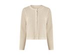 Beige cardigan med hulmønster og knapper