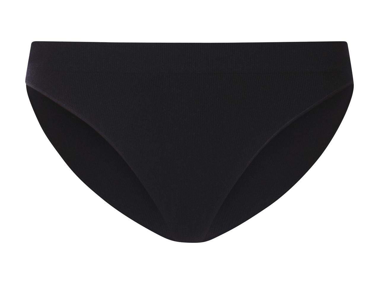 Black seamless women's briefs with a ribbed texture.