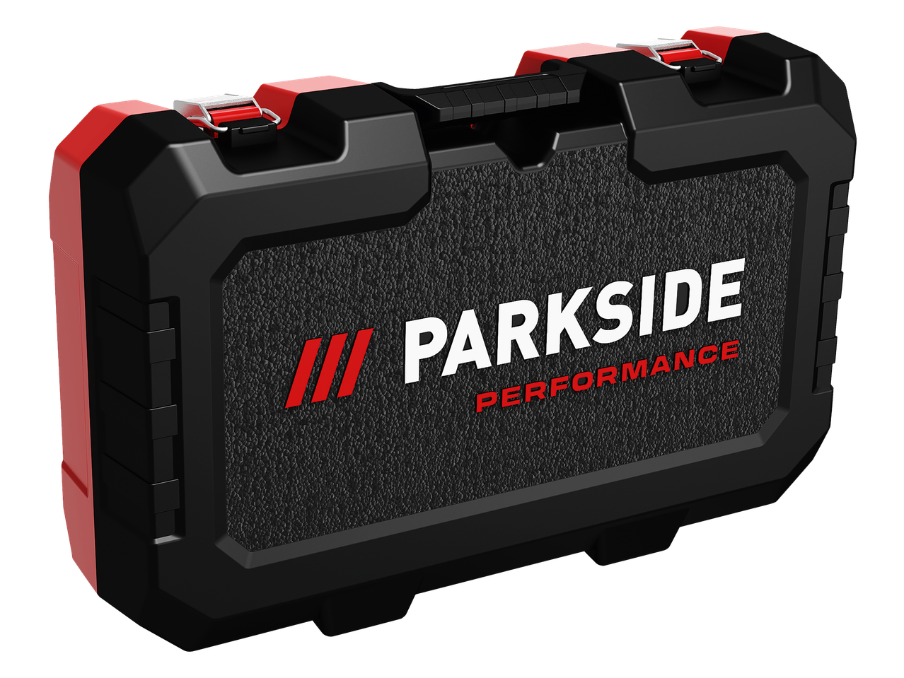 PARKSIDE PERFORMANCE® 20V Cordless Hammer Drill case, black with red accents.
