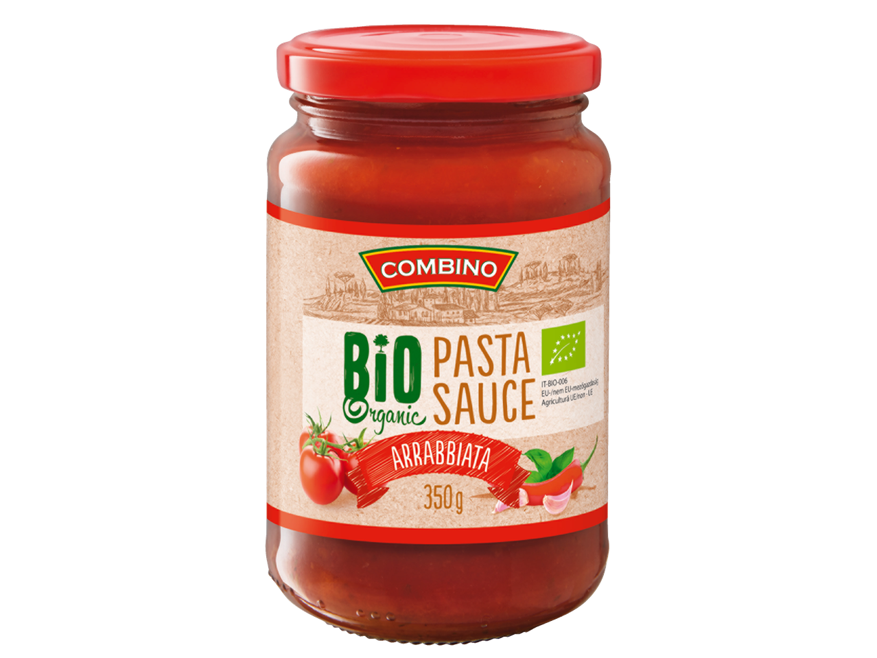Sos de paste bio Combino Arrabbiata, 350g.
