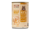 Coshida PureTaste: Kattenvoer in blik, hoog in rundvlees en kip, geen suiker toegevoegd.