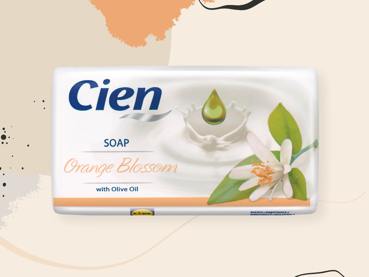 Сапун Cien с аромат на портокалов цвят и зехтин.
