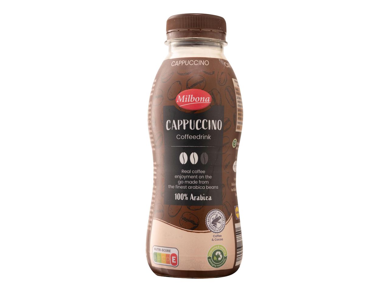 Milbona Cappuccino kávéital palackozva.