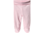 Pantaloni roz pentru bebeluși, cu piciorușe.