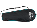 Crivit torba za badminton, crna s tirkiznim detaljima.