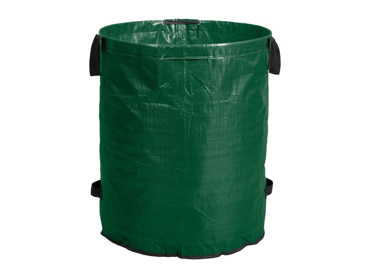 Green garden waste bag with handles