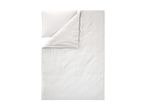 White duvet cover set with a pillowcase, made of textured fabric.