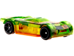 Carro de brinquedo Hot Wheels, verde e amarelo, transparente