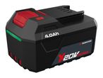 Black and red power tool battery with 4.0Ah capacity and a green indicator light.