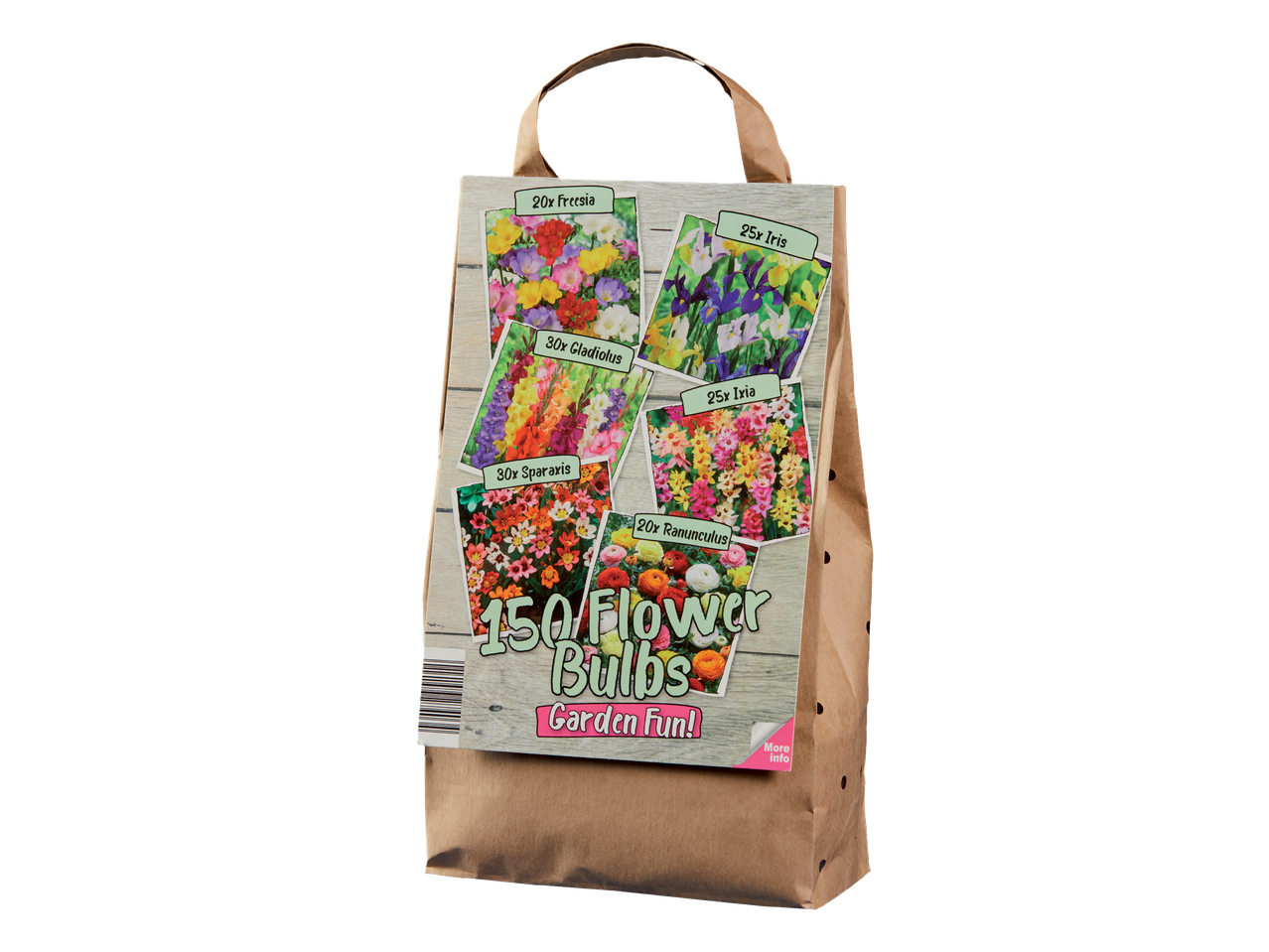 150 луковица: фрезије, ириси, гладиоле и спараксиси. Сет за баштованство Garden Fun!