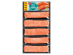 Cinco filetes de salmão Ocean Sea sem pele, 600g.