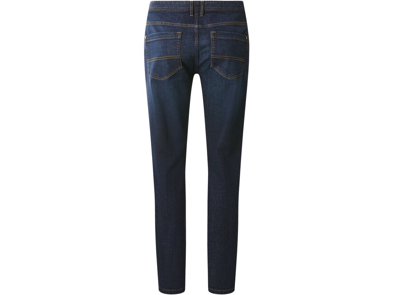 ESMARA MEN vyriški tamsiai mėlyni „Slim Fit“ džinsai, vaizdas iš nugaros.