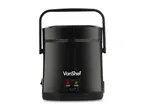 A black VonShef rice cooker with a handle and indicator lights.