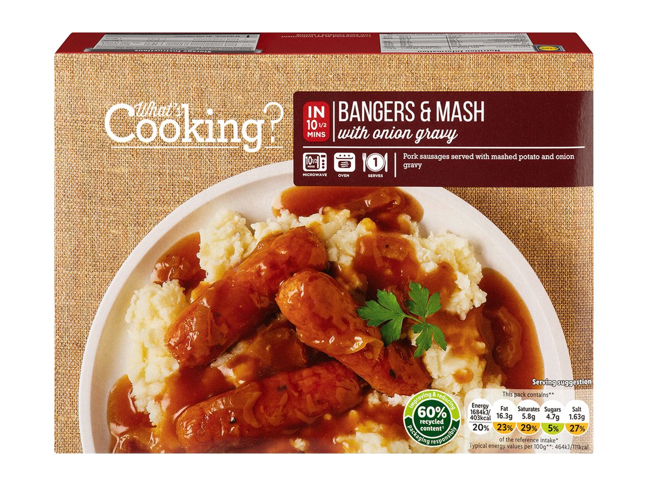 Go to full screen view: What's Cooking? British Classics Ready Meals Assorted - Image 1