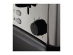 Close-up of a toaster with control buttons and a browning dial set to 3.