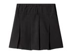 Black pleated school skirt with an elasticated waistband.