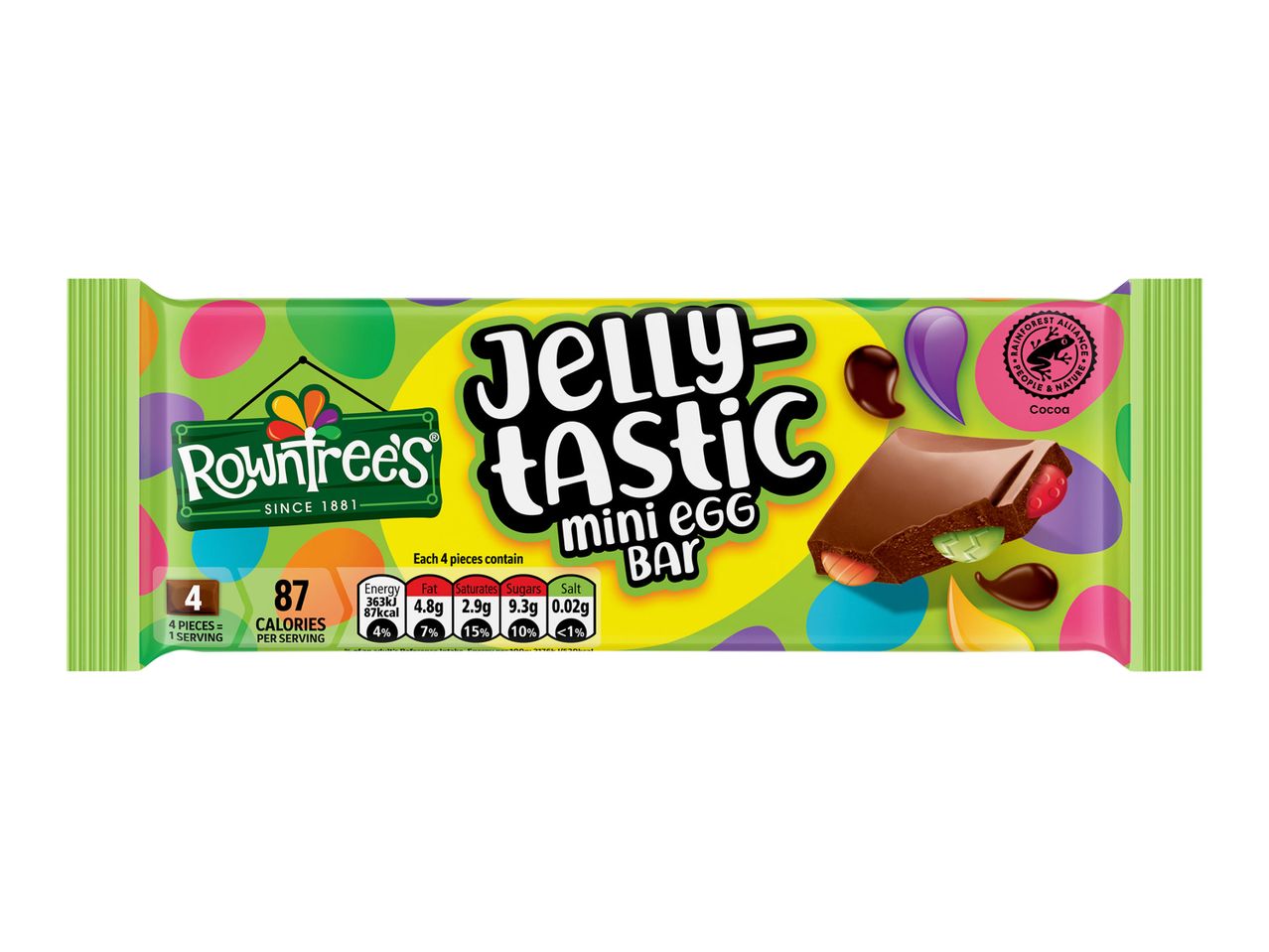 Go to full screen view: Rowntrees Mini Egg Block Bar - Image 1