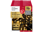 LIVARNO home 50 LED String Lights with 3-year warranty, suitable for indoor and outdoor use.