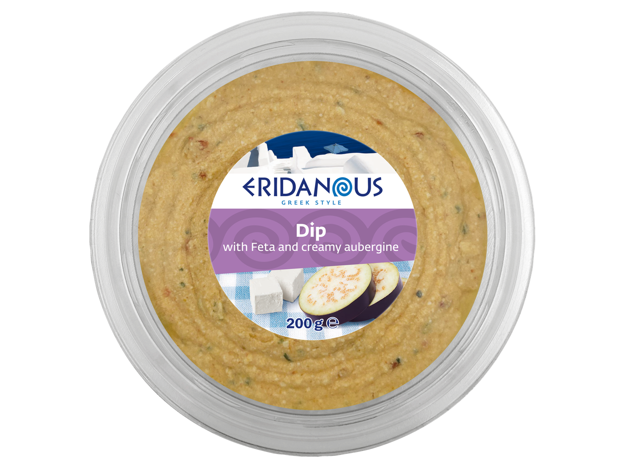 Eridanus grieķu stila dips ar fetas sieru un krēmveida baklažānu.