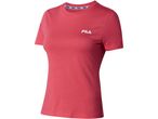 A coral-colored Fila women's short-sleeved t-shirt.