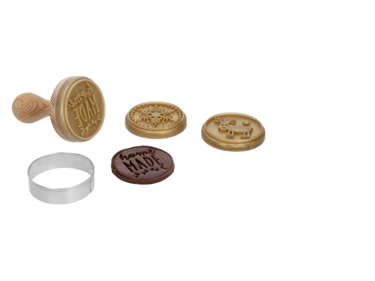 Silvercrest® cepumu formiņas un zīmogi: zīmogs ar uzrakstu „homemade”, formiņa un divi zīmogi ar motīviem.