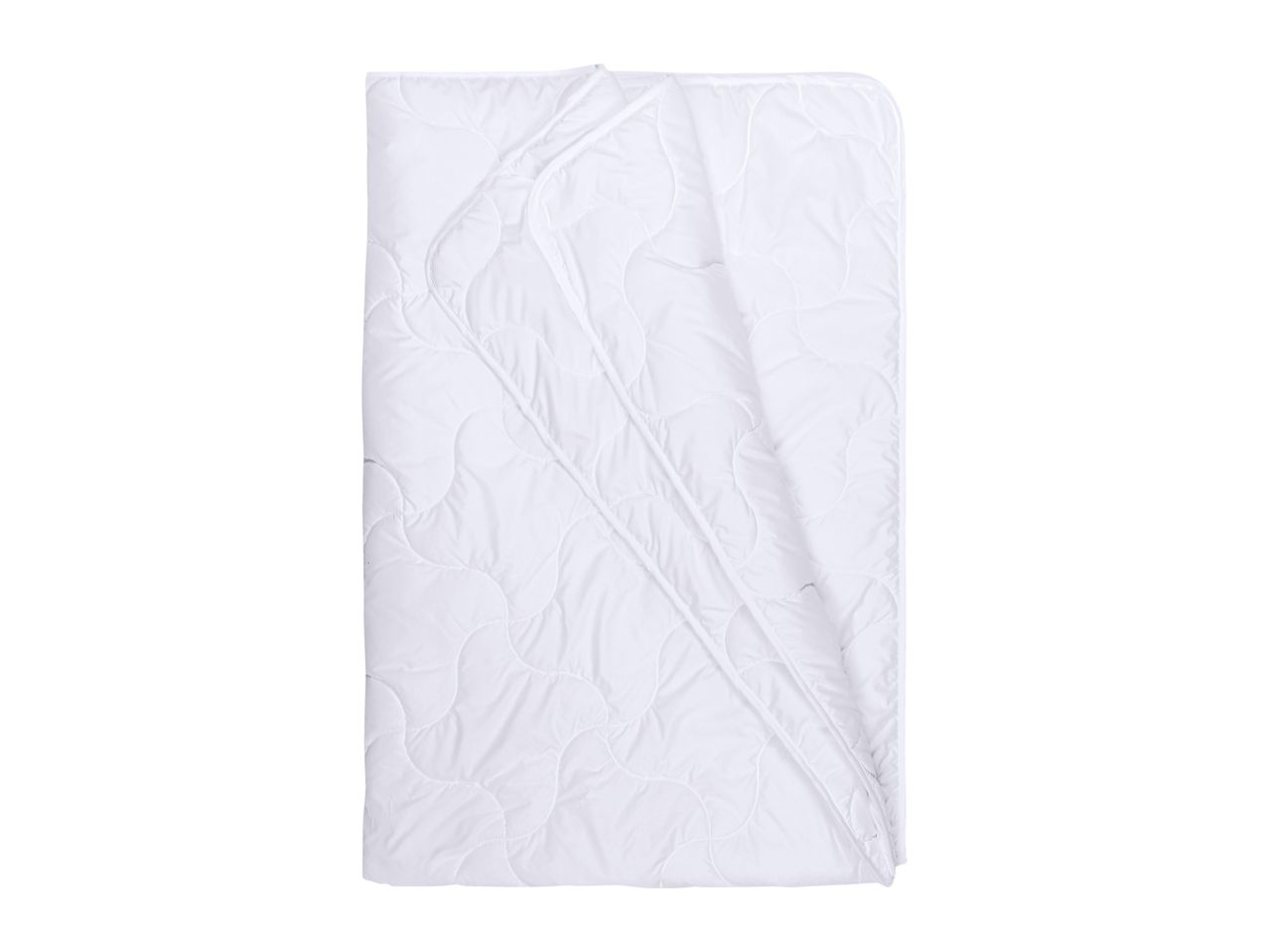 White quilted mattress protector with elastic straps