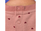 Bluză roz lupilu® din molton pentru fete, cu capse și inimioare.