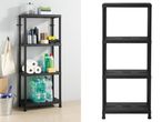 Стелаж с четири рафта за съхранение Livarno Home, черен.