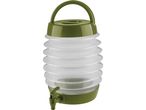 A collapsible, olive-green Drink Dispenser with a handle and spigot.