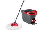 Mop and bucket set with a red foot pedal for spinning, on a white background.