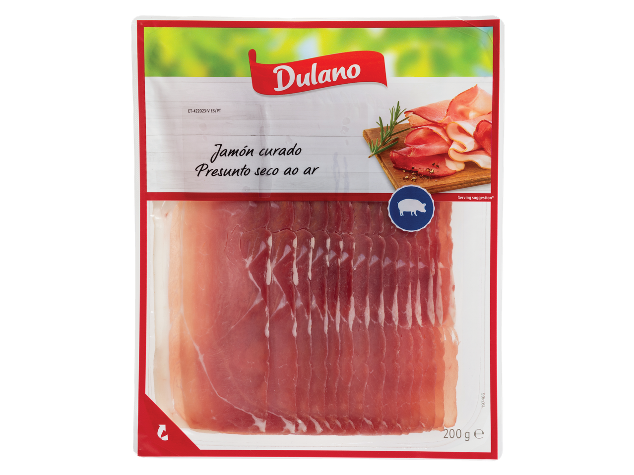 Pacote de presunto curado Dulano.