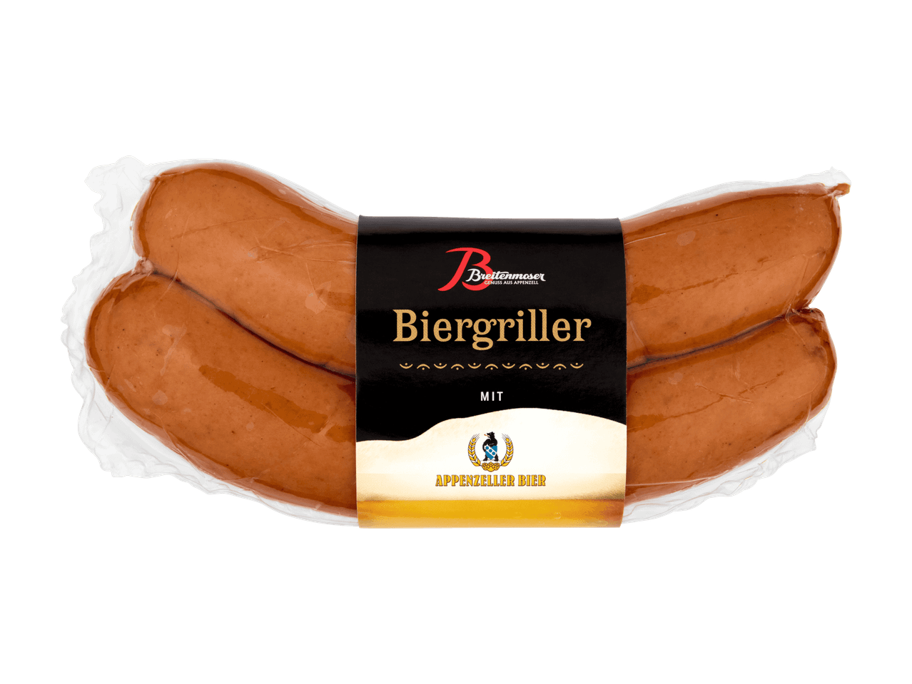 Deux saucisses fumées sur une planche d'ardoise avec du sel, du poivre et du thym.