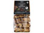 „Deluxe“ Cantucci su juoduoju šokoladu: traškūs sausainiai su 46% kakavos.